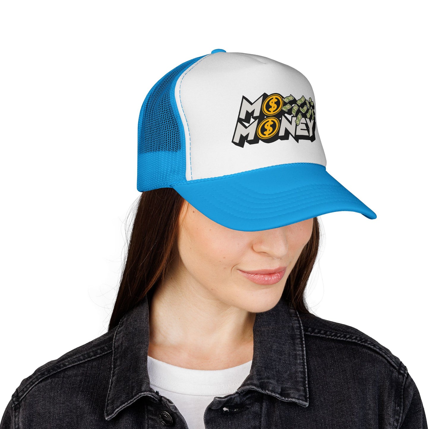 Mo Money Trucker Hat — Retro Cash Graphic Mesh Cap