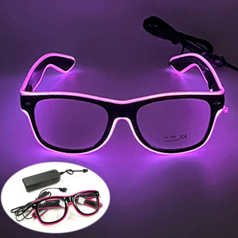 LED Light up Glasses Neon Luminous Glasses Adults Rave Cosplay Goggles for Bar Birthday Party DJ Stage Performance Props