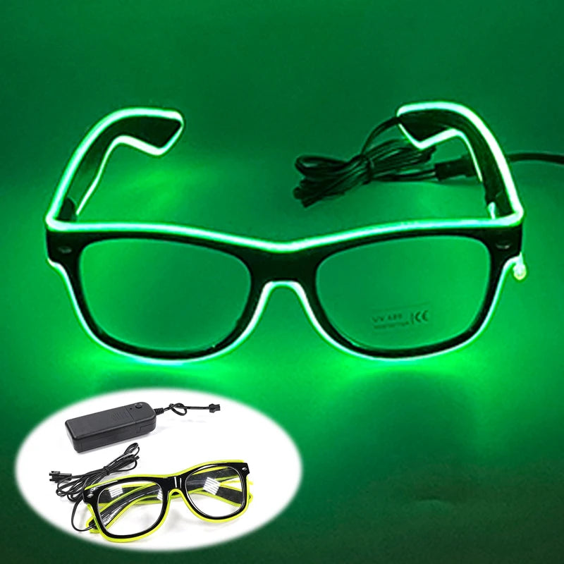 LED Light up Glasses Neon Luminous Glasses Adults Rave Cosplay Goggles for Bar Birthday Party DJ Stage Performance Props