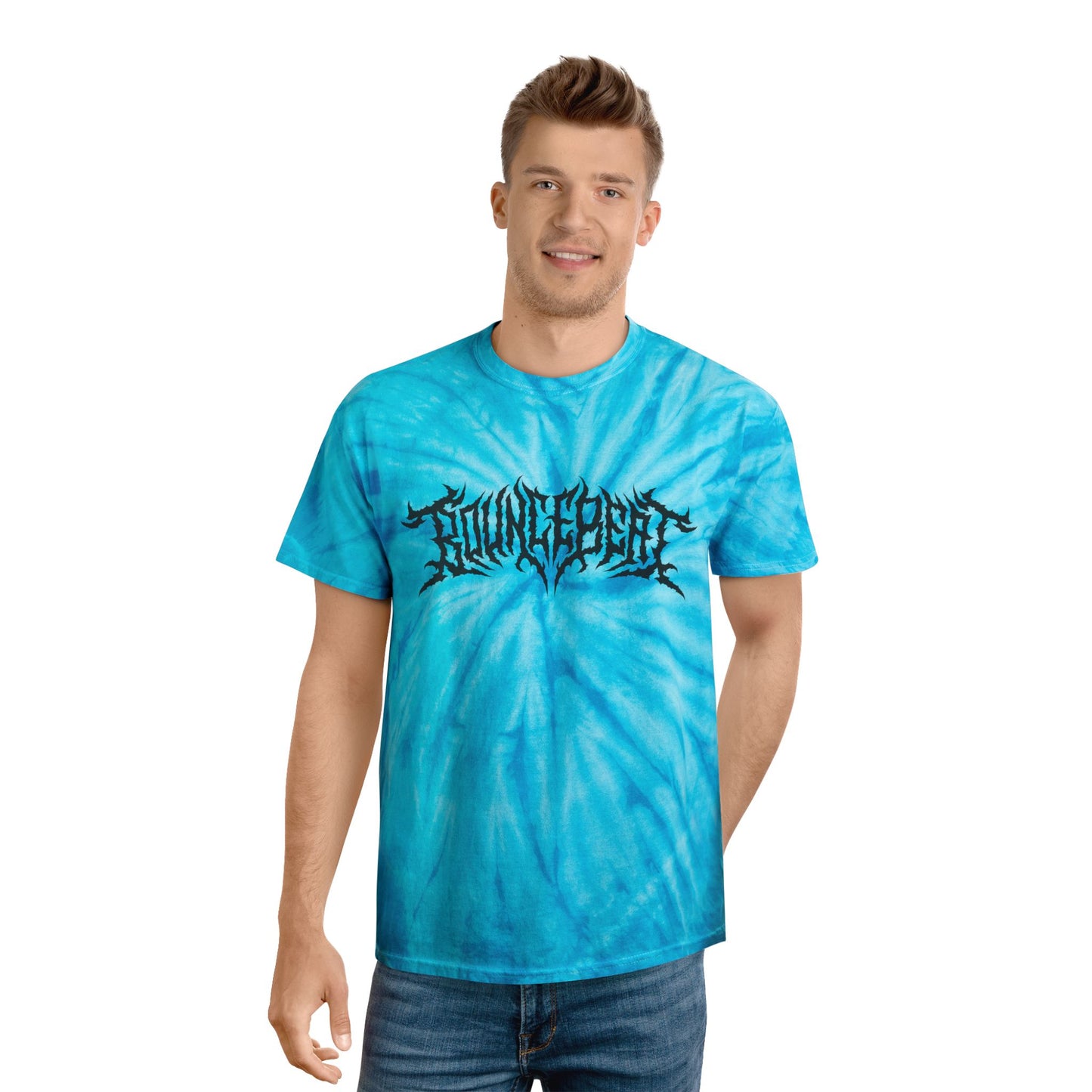 Bounce Beat Cyclone Tie-Dye Tee - Vibrant Yellow Graphic Shirt for Casual Style Party Raves Music Lovers