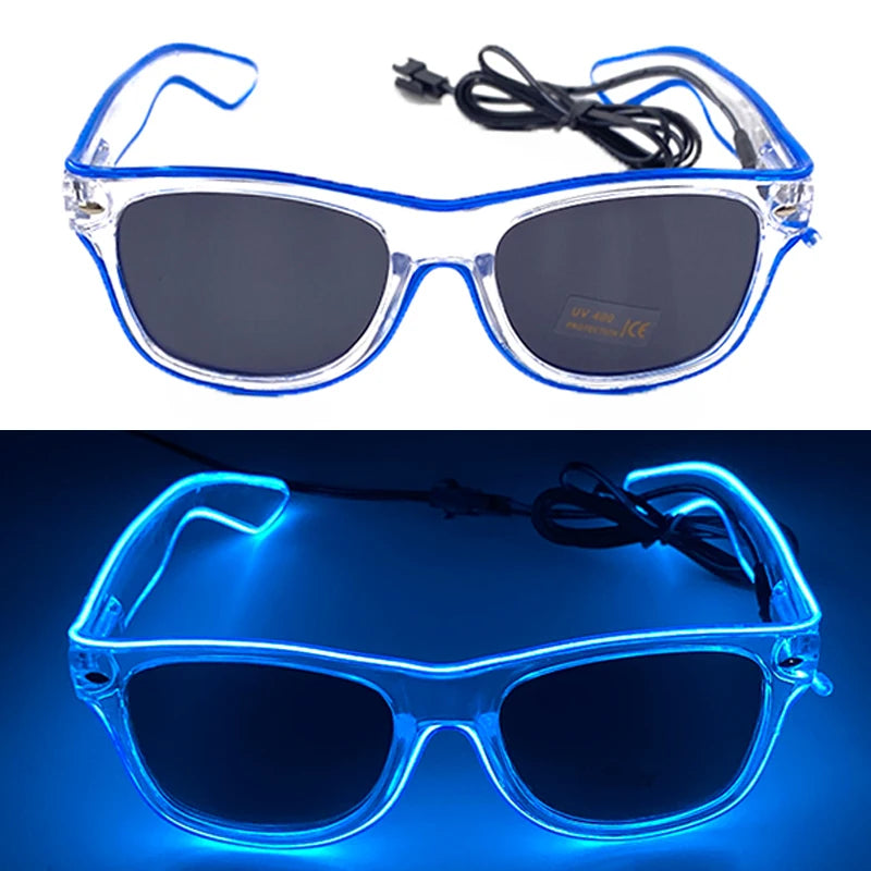 LED Light up Glasses Neon Luminous Glasses Adults Rave Cosplay Goggles for Bar Birthday Party DJ Stage Performance Props