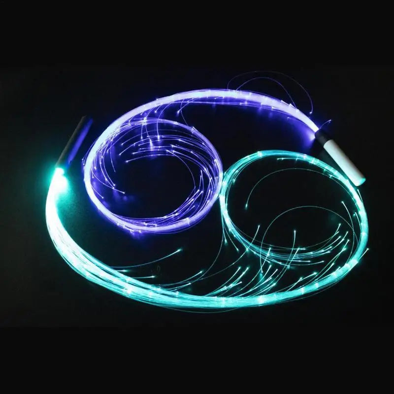 360 Degree Rotating Fiber Optic Whip with LED Lights for Music Festivals and Raves