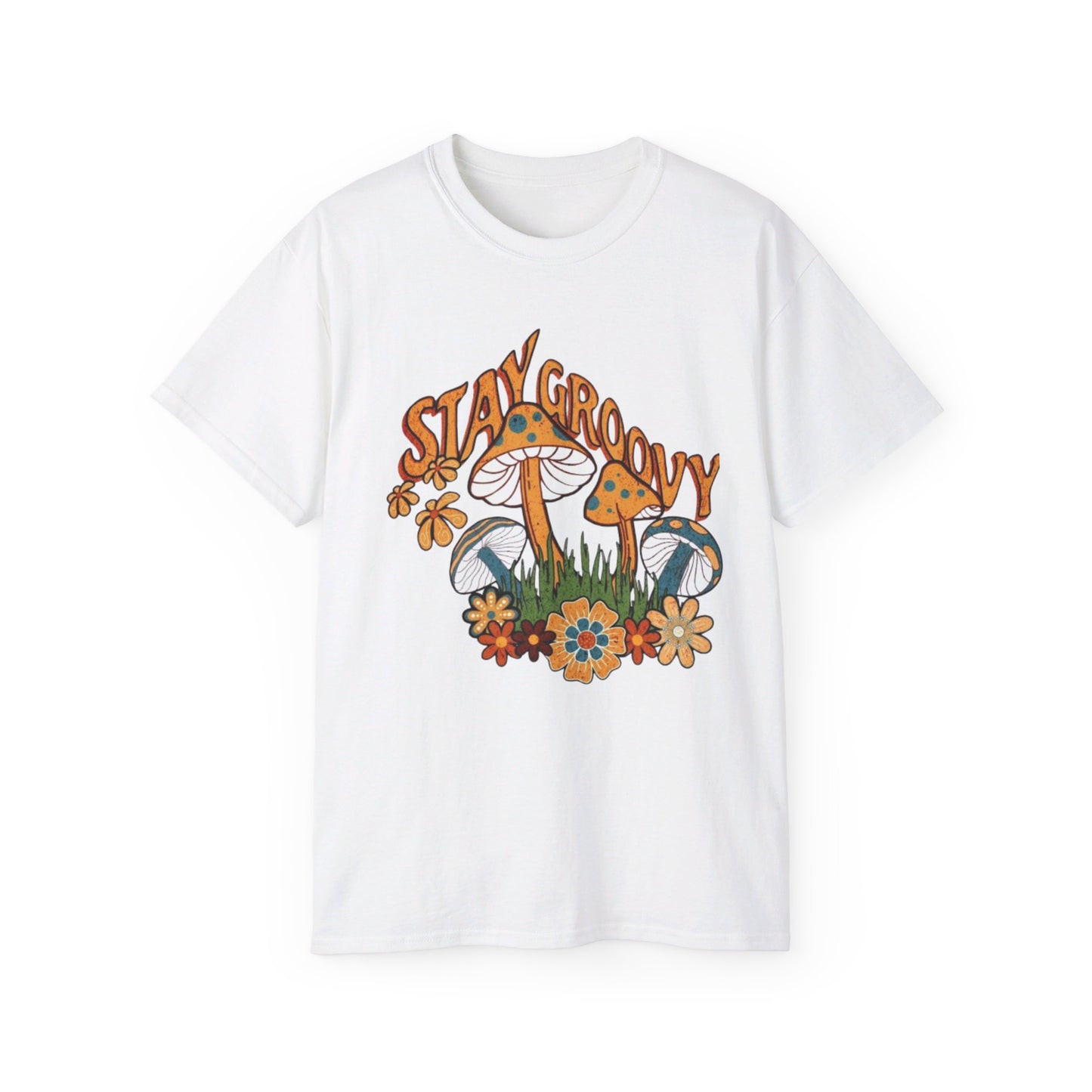 Stay Groovy Magical Mushrooms T Shirt Rave Festival Trippy Designer Tee