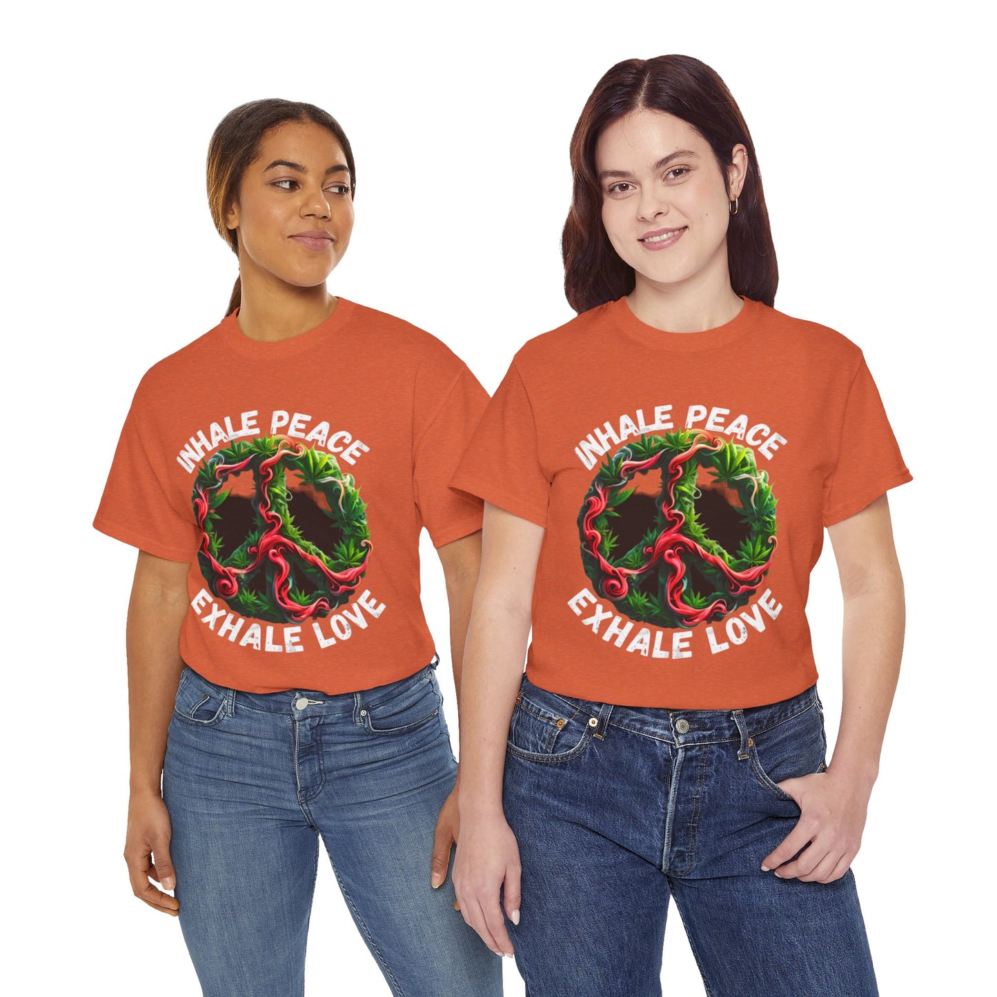 Inner Peace - Exhale Love  T Shirt 420 Love Leafy Green Rave Hippie Festivals Cotton Tee Designer Tee