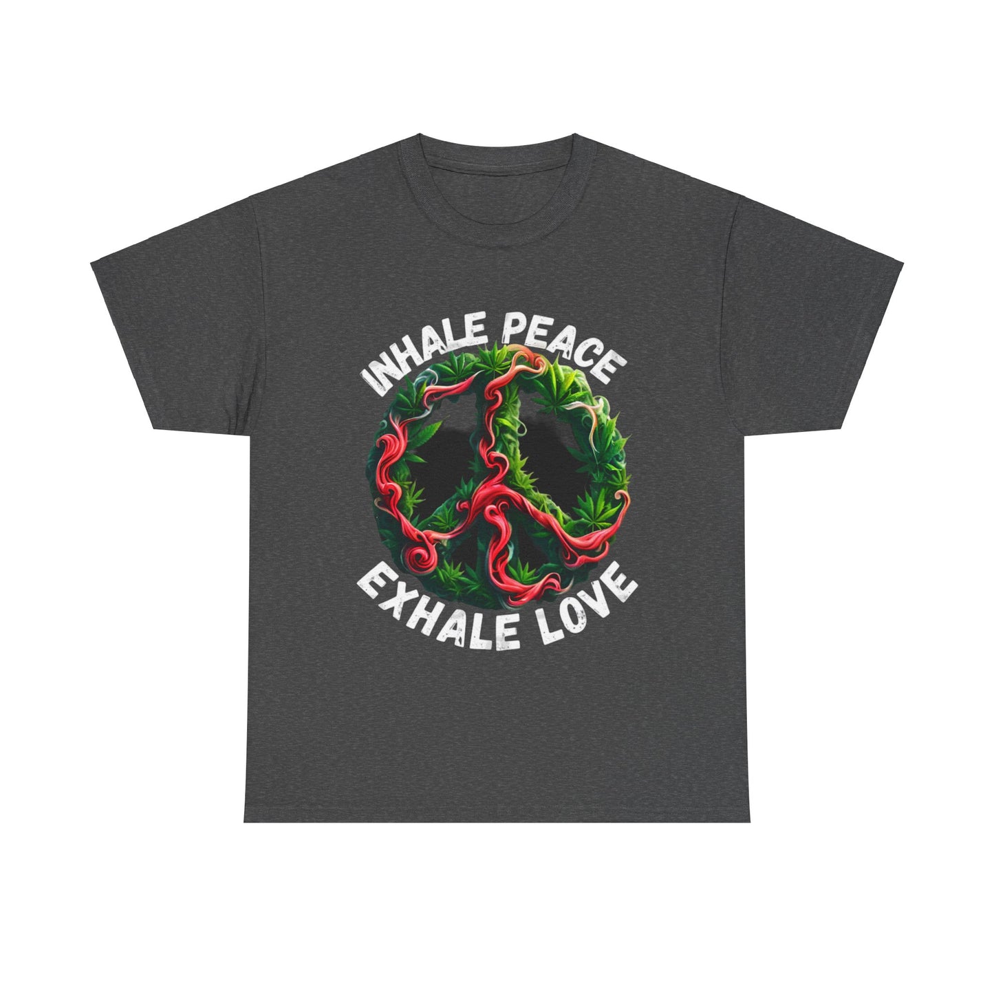 Inner Peace - Exhale Love  T Shirt 420 Love Leafy Green Rave Hippie Festivals Cotton Tee Designer Tee