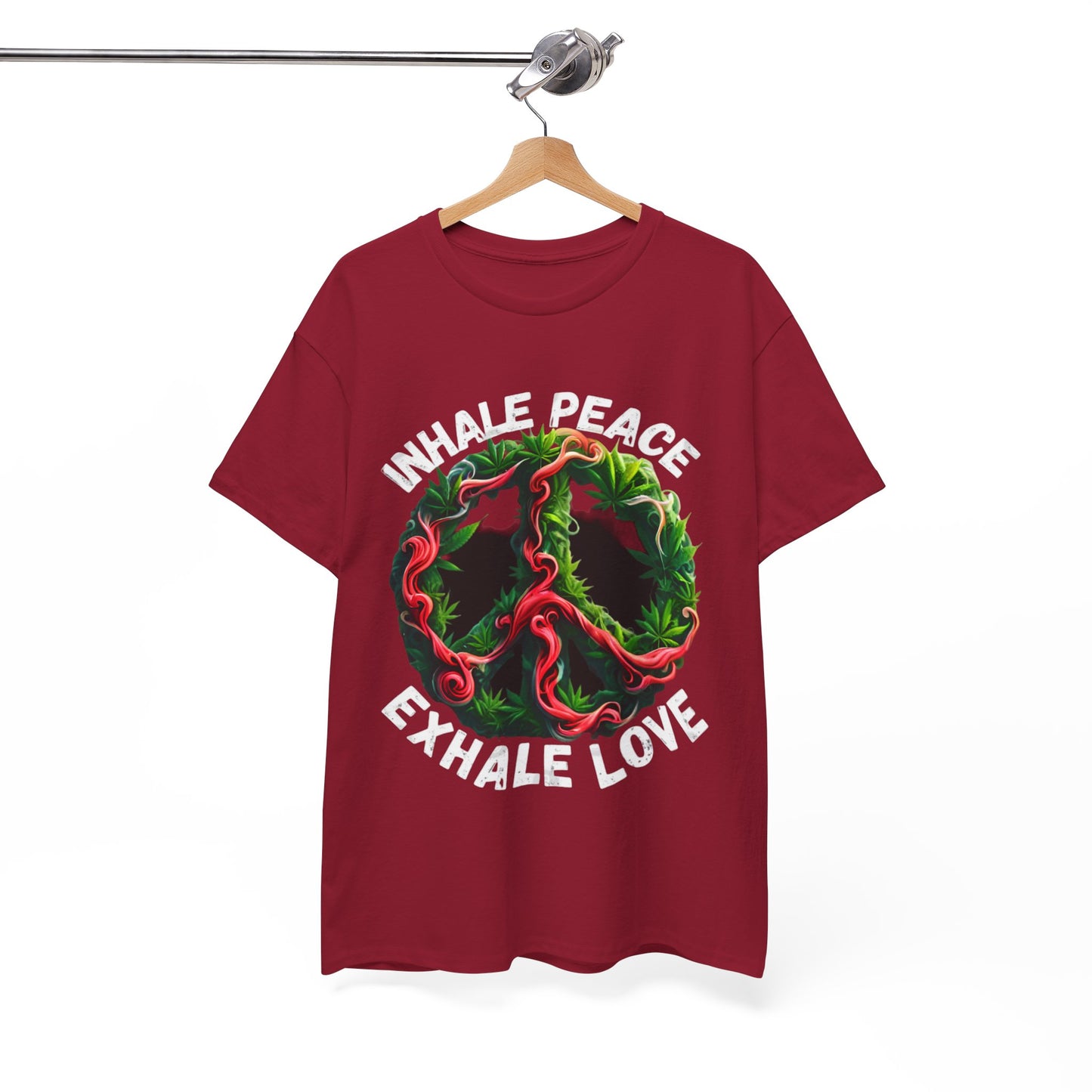 Inner Peace - Exhale Love  T Shirt 420 Love Leafy Green Rave Hippie Festivals Cotton Tee Designer Tee