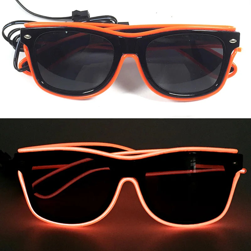 LED Light up Glasses Neon Luminous Glasses Adults Rave Cosplay Goggles for Bar Birthday Party DJ Stage Performance Props