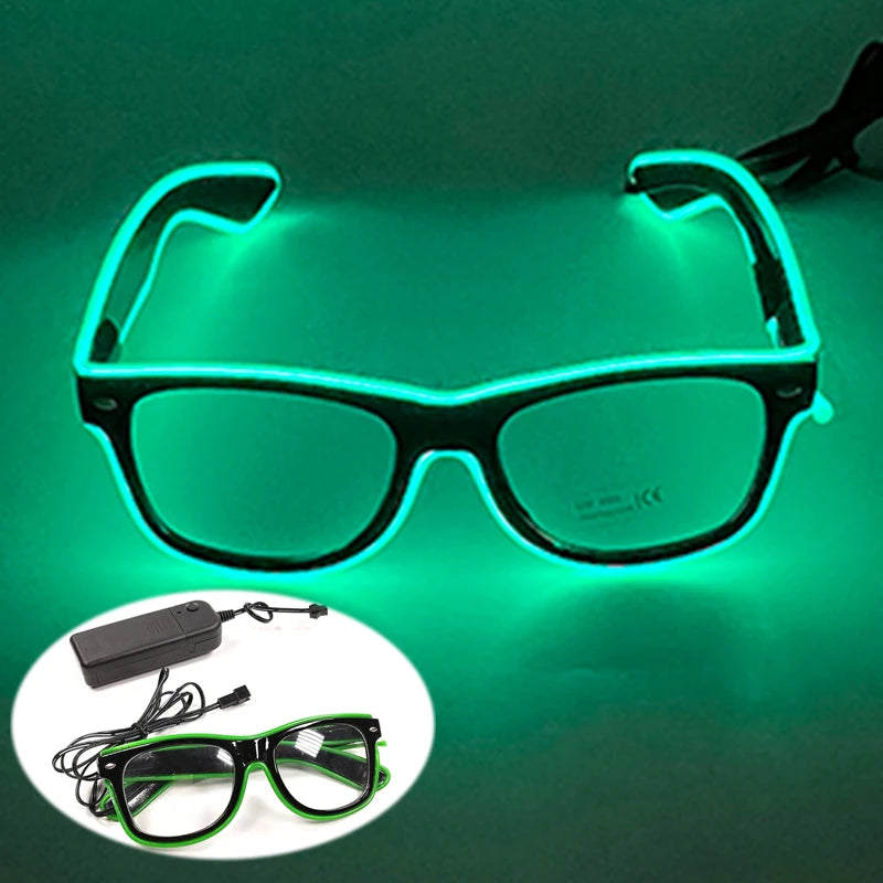 LED Light up Glasses Neon Luminous Glasses Adults Rave Cosplay Goggles for Bar Birthday Party DJ Stage Performance Props