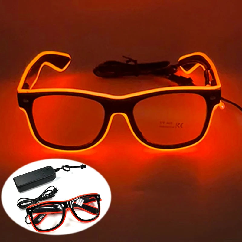 LED Light up Glasses Neon Luminous Glasses Adults Rave Cosplay Goggles for Bar Birthday Party DJ Stage Performance Props