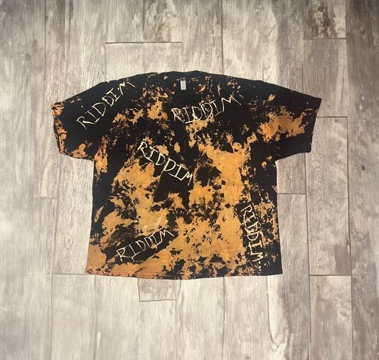 Scrunch Bleach Riddim Pattern Black T shirt Variation 1