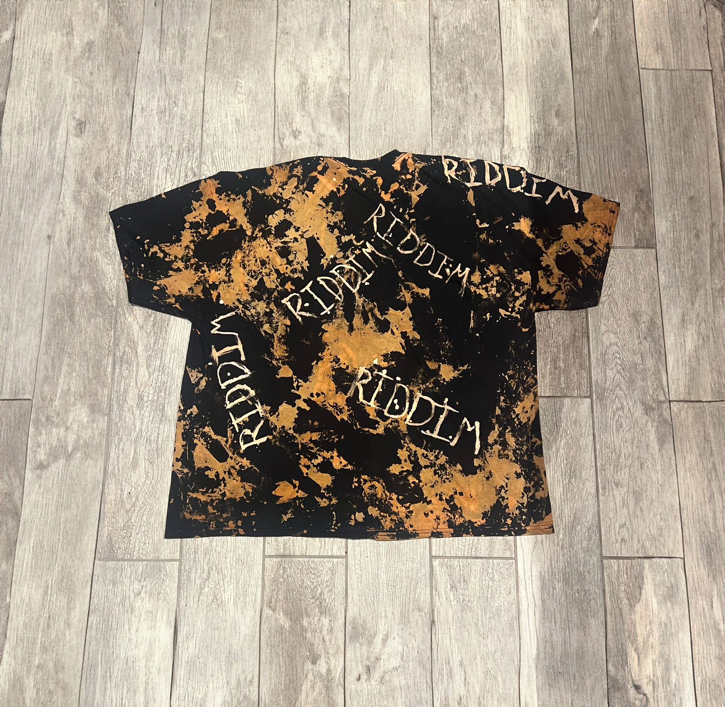 Scrunch Bleach Riddim Pattern Black T shirt Variation 1